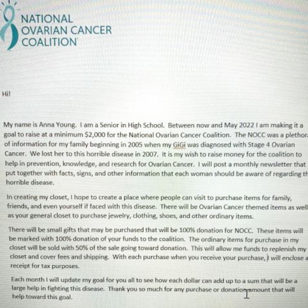 National Ovarian Cancer Coalition Donations